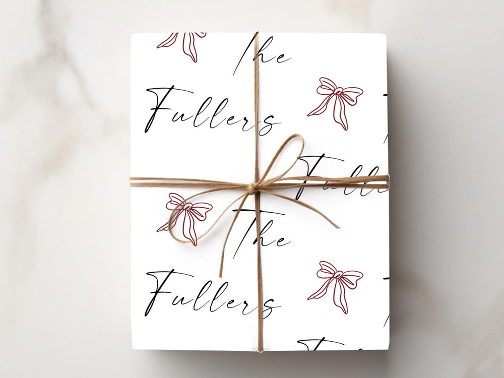 Christmas Red Bow Wrapping Paper