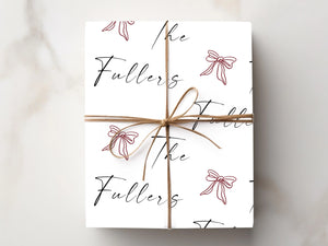 Christmas Red Bow Wrapping Paper