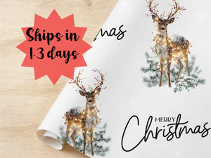 Deer Lights Whimsical Wrapping Paper