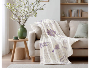 Custom Purple and Gold Plush Throw Blanket