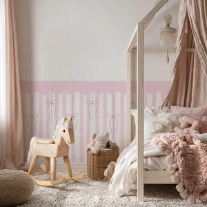 Adhesive Fabric Wallpaper Pink Coquette Bow
