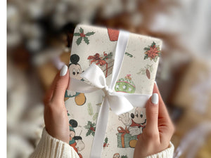 Vintage Inspired Mouse Design Wrapping Paper