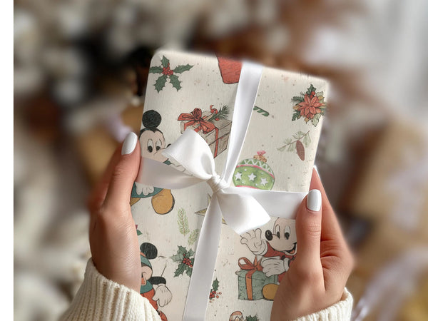 Vintage Inspired Mouse Design Wrapping Paper