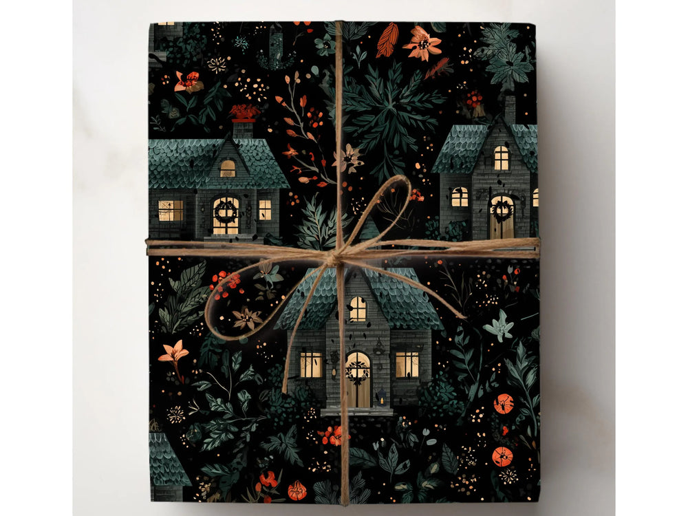 Dark Cottagecore Wrapping Paper Gothic