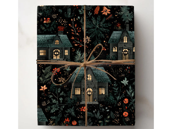 Dark Cottagecore Wrapping Paper Gothic