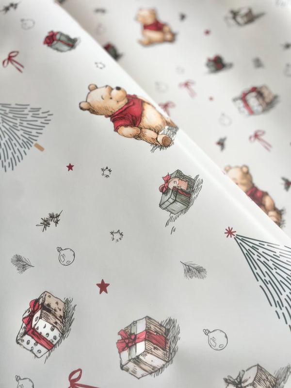 Merry Christmas Vintage Pooh Bear Wrapping Paper