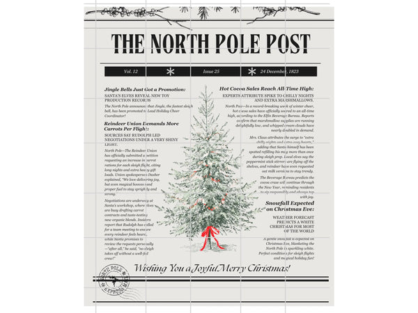 Cute North Pole News Wrapping Paper