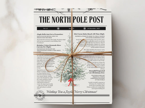 Cute North Pole News Wrapping Paper