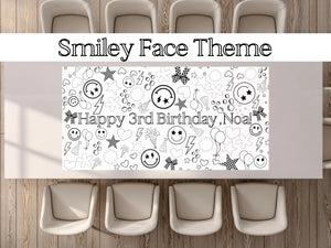 Smiley Face Retro Coloring Banner