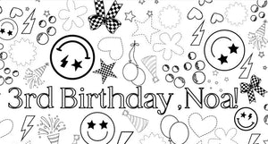 Smiley Face Retro Coloring Banner