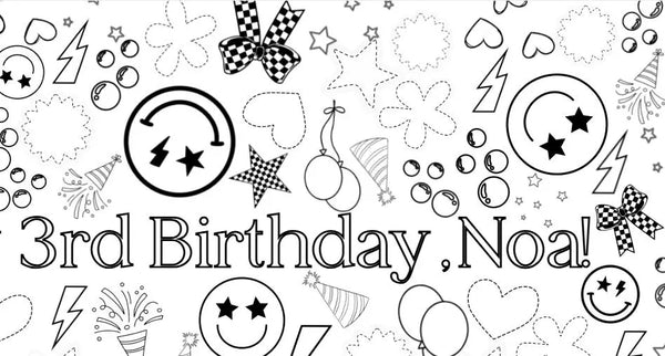 Smiley Face Retro Coloring Banner