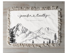 Personalized Blanket Mountain Woven
