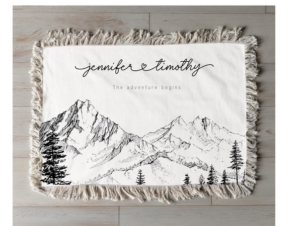 Personalized Blanket Mountain Woven