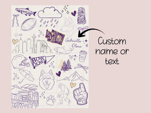 Custom Purple and Gold Plush Throw Blanket