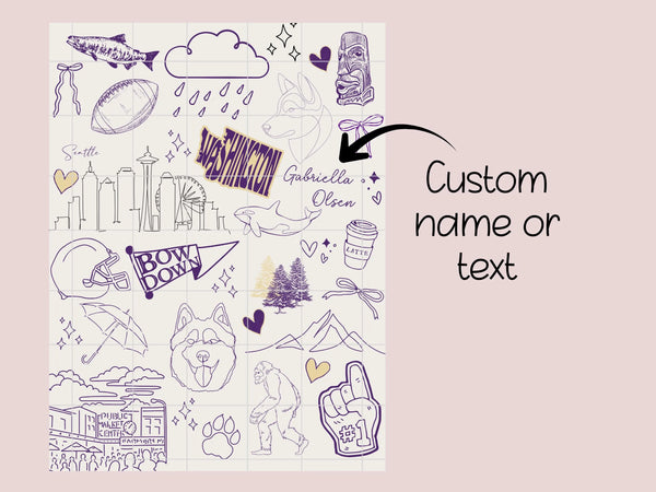 Custom Purple and Gold Plush Throw Blanket