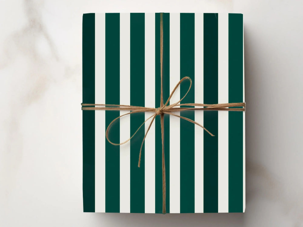 Forest Green Stripe Wrapping Paper