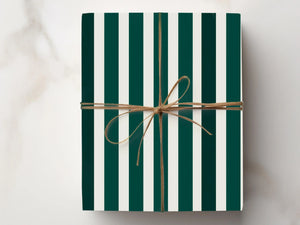 Forest Green Stripe Wrapping Paper