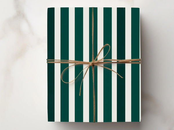 Forest Green Stripe Wrapping Paper