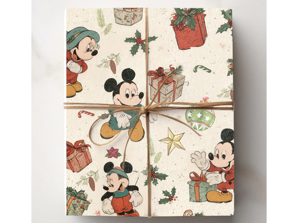 Vintage Inspired Mouse Design Wrapping Paper