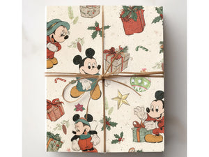 Vintage Inspired Mouse Design Wrapping Paper