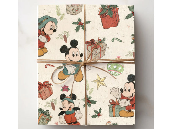 Vintage Inspired Mouse Design Wrapping Paper