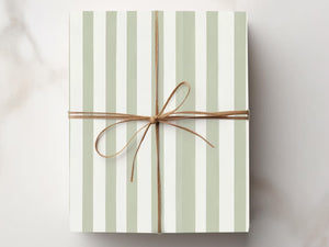 Green Stripe Merry Christmas Wrapping Paper