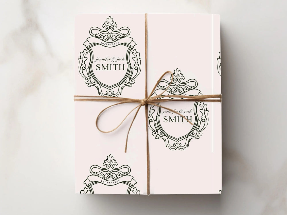 Royal Couple Name Wrapping Paper Mr. & Mrs.