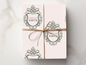 Royal Couple Name Wrapping Paper Mr. & Mrs.