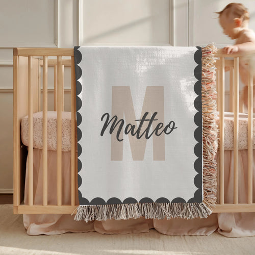 Baby Boy Name Woven Blanket