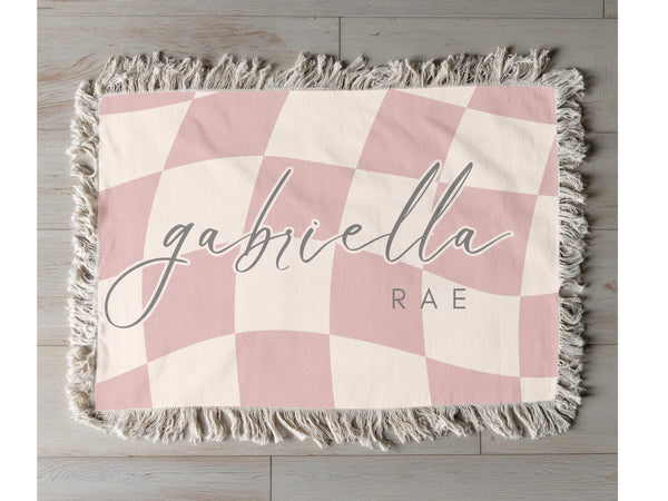 Girly Checkered Pink Blanket
