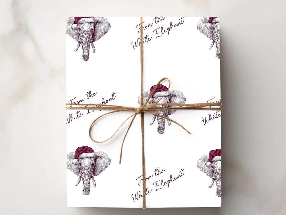 Cute White Elephant Gift Wrap