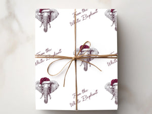 Cute White Elephant Gift Wrap
