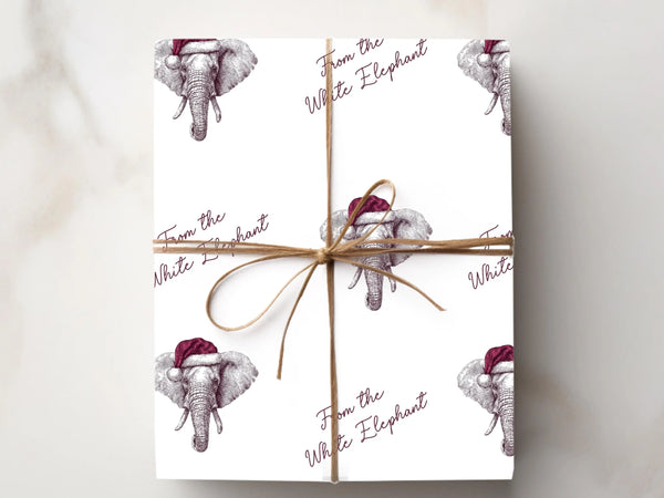 Cute White Elephant Gift Wrap