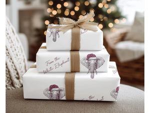 Cute White Elephant Gift Wrap