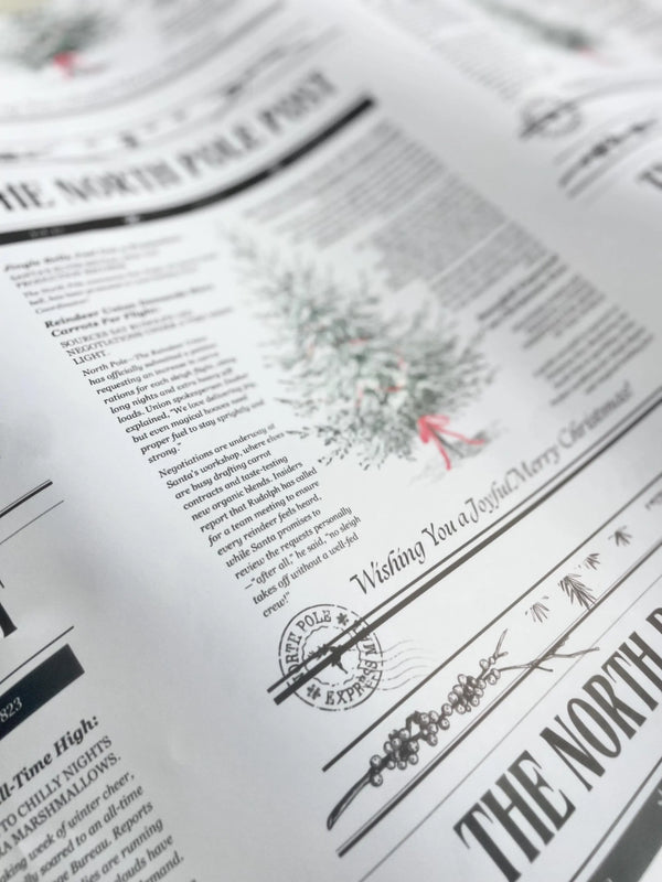 Cute North Pole News Wrapping Paper