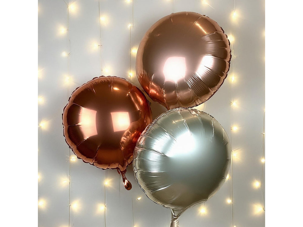 Set of 5 Beige Matte Carmel Balloon Round