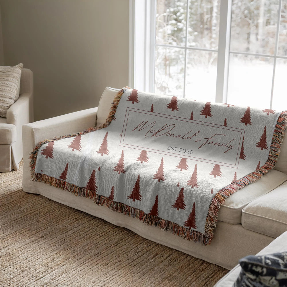 Personalized Heirloom Christmas Woven Blanket