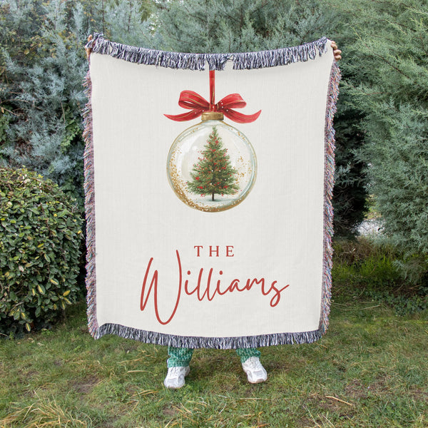 Christmas Ornament Woven Blanket Custom