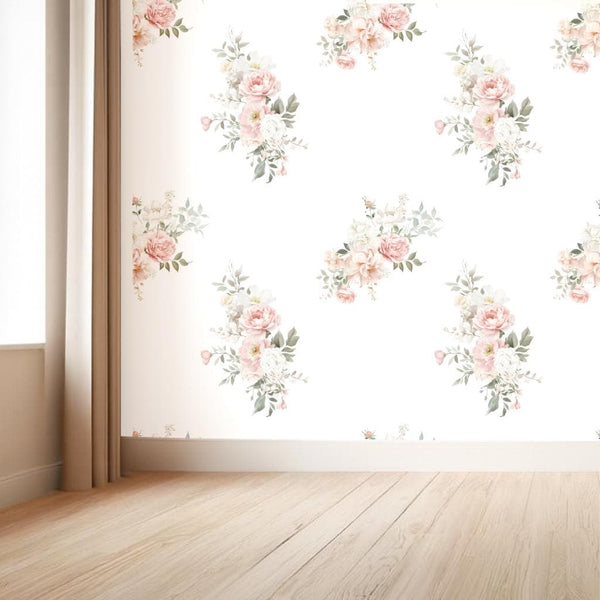 Floral Print Pink Wallpaper