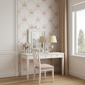 Floral Coquette Bow Wallpaper