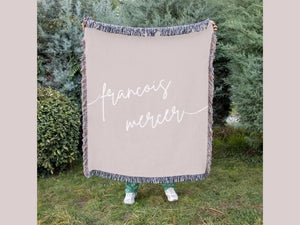 Custom Couple Name Woven Blanket