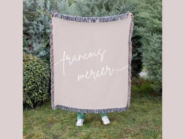 Custom Couple Name Woven Blanket
