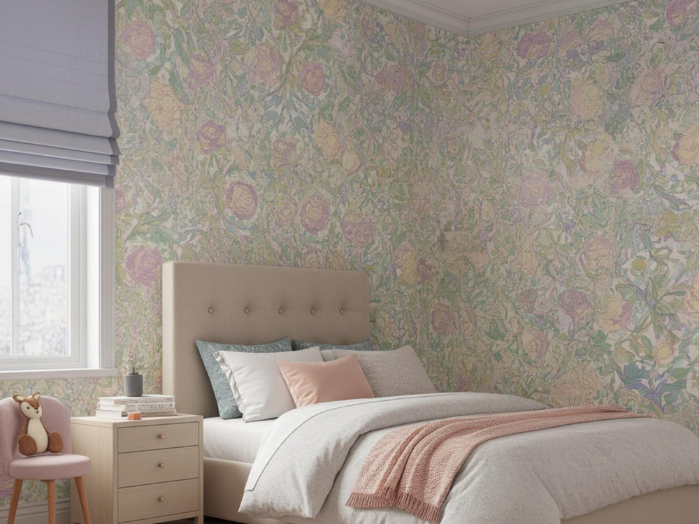 Soft Pastel Floral Wallpaper