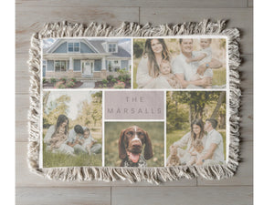 Family Collage Photo Woven Blanket