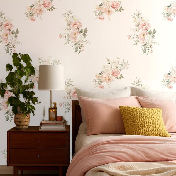 Floral Print Pink Wallpaper