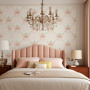 Floral Coquette Bow Wallpaper
