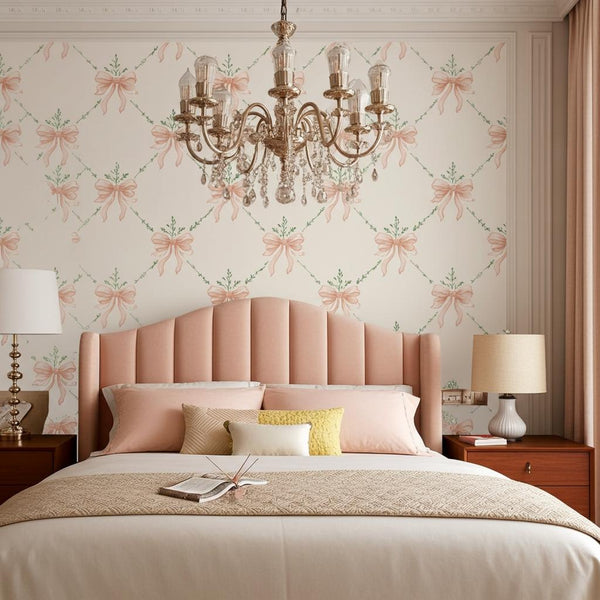 Floral Coquette Bow Wallpaper