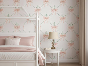 Floral Coquette Bow Wallpaper
