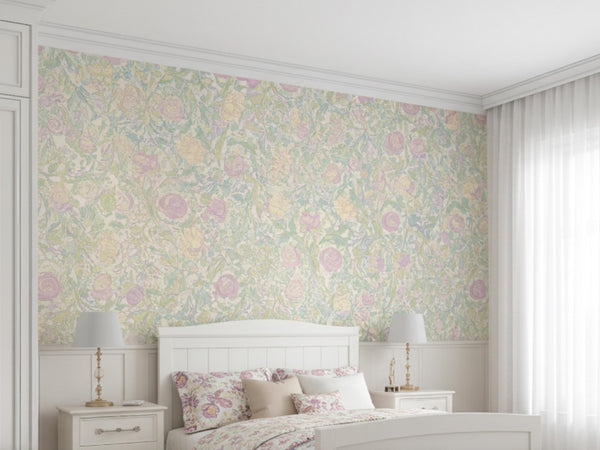 Soft Pastel Floral Wallpaper
