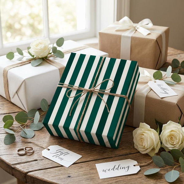 Emerald Green Stripe Wrapping Paper